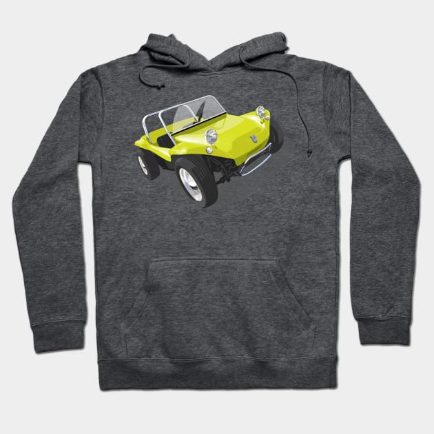 beach buggy in lime Hoodie by candcretro